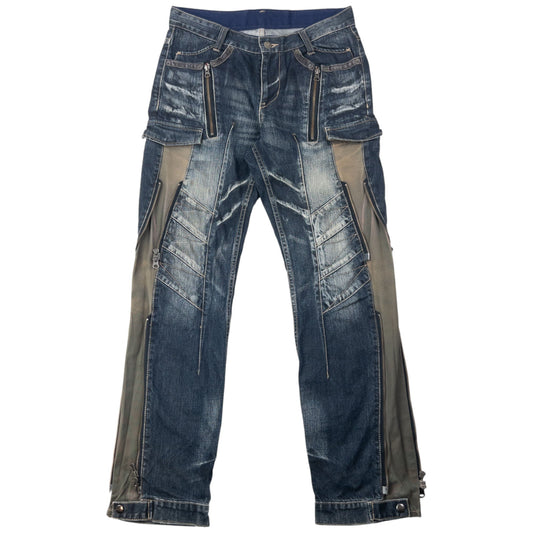 Vintage 2000s PPFM Multi Zip Denim Jeans Size W32