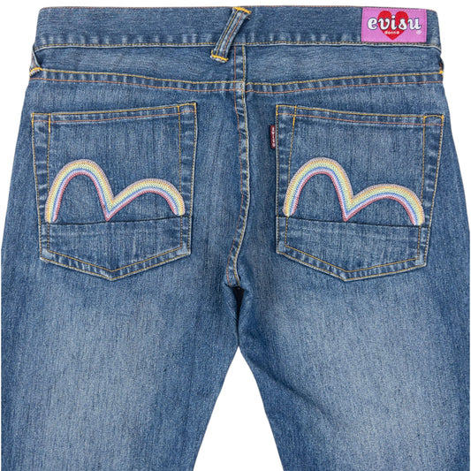 Vintage Evisu Donna Double Gull Embroidered Japanese Denim Jeans Size W30