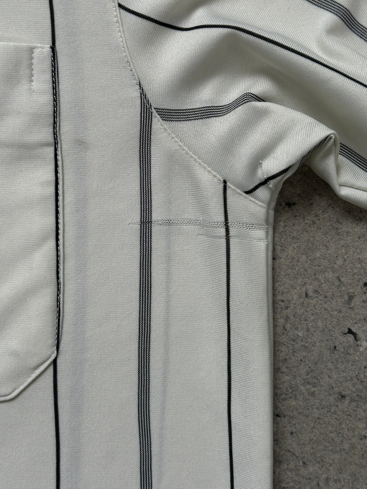 Yves Saint Laurent 1990s Pure Silk Stripe Polo Shirt - M