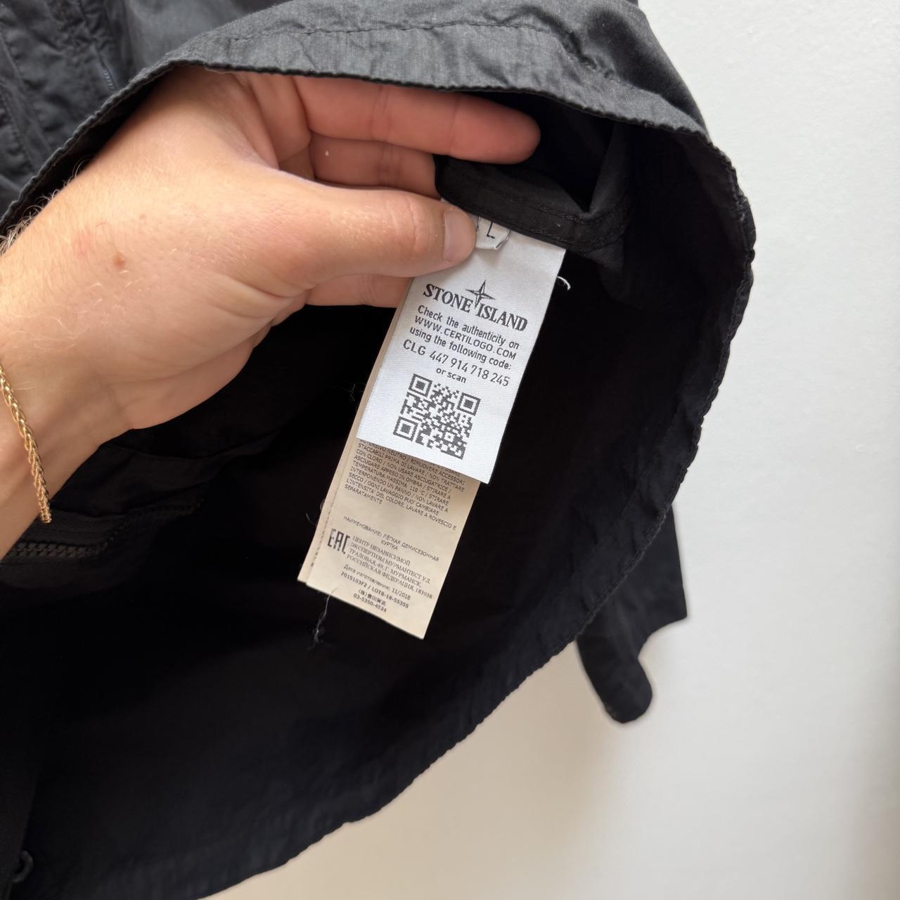 Stone Island Ghost Zip Over Shirt in Black (L) | Large, Black