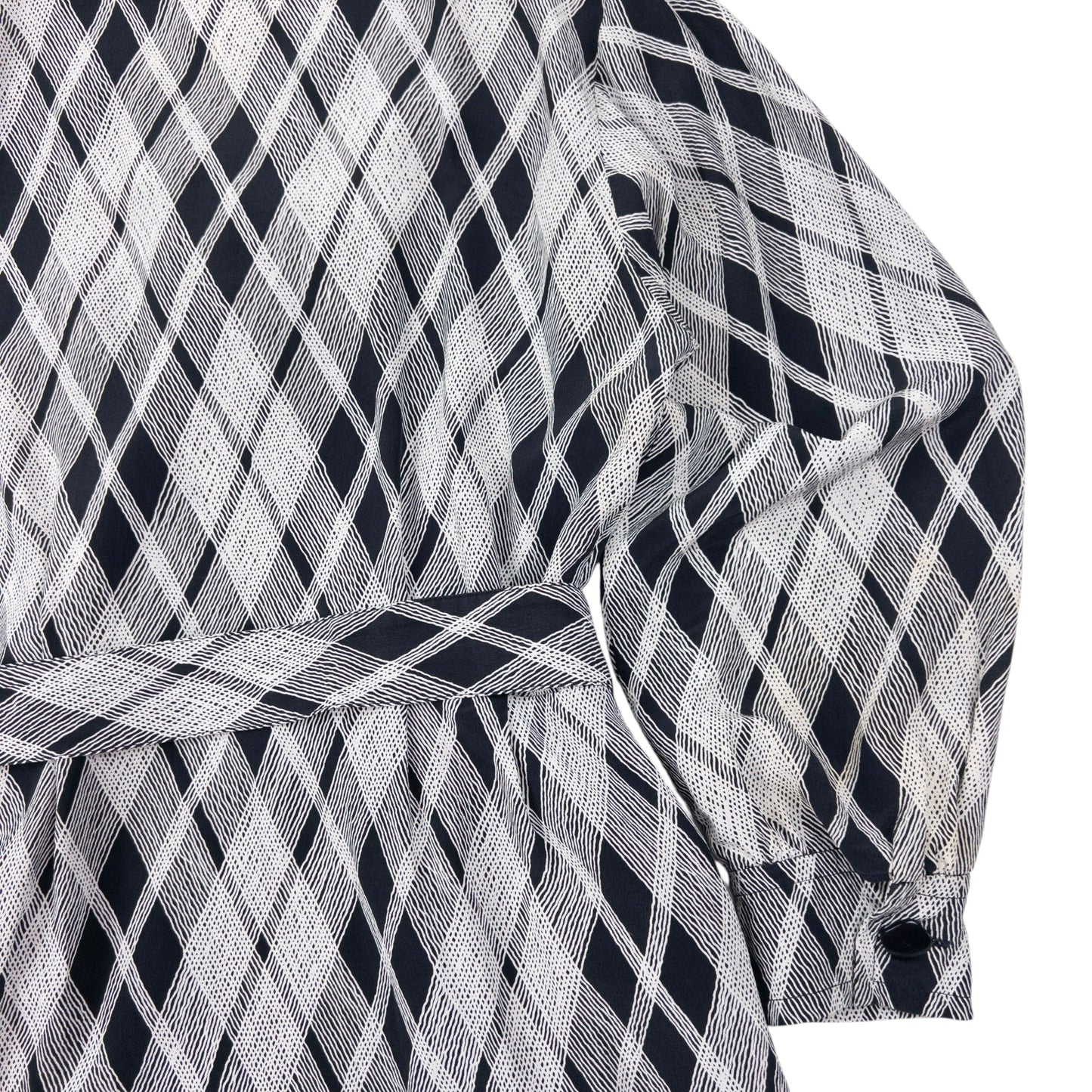 Vintage 70s YSL Yves Saint Laurent Belt Waist Silk Wrap Dress Womens Size L