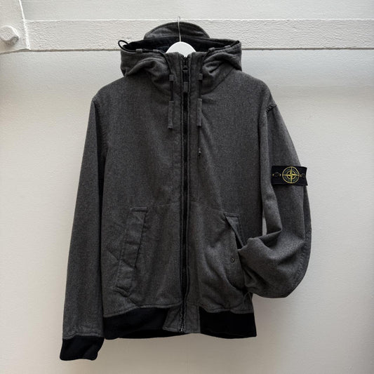 Stone Island Melange Wool Poly Jacket (L) | Large, Grey