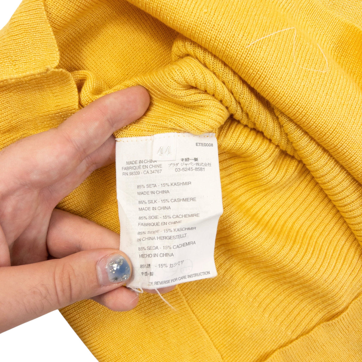 Vintage 2000s Prada Silk Cashmere Knit Top Womens Size M | Medium, Yellow