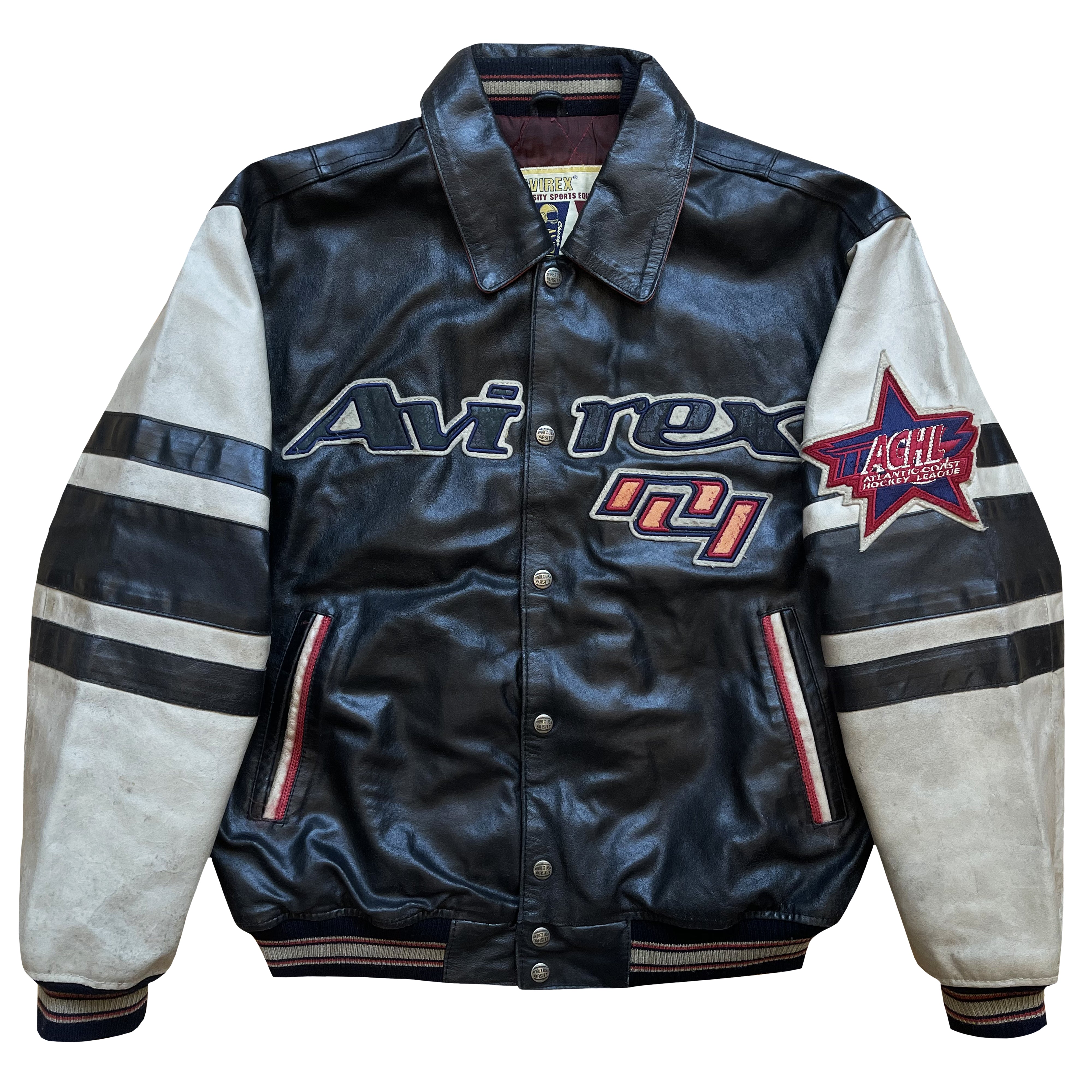 Avirex All Star Goalers Leather Varsity Jacket - M – Known Source