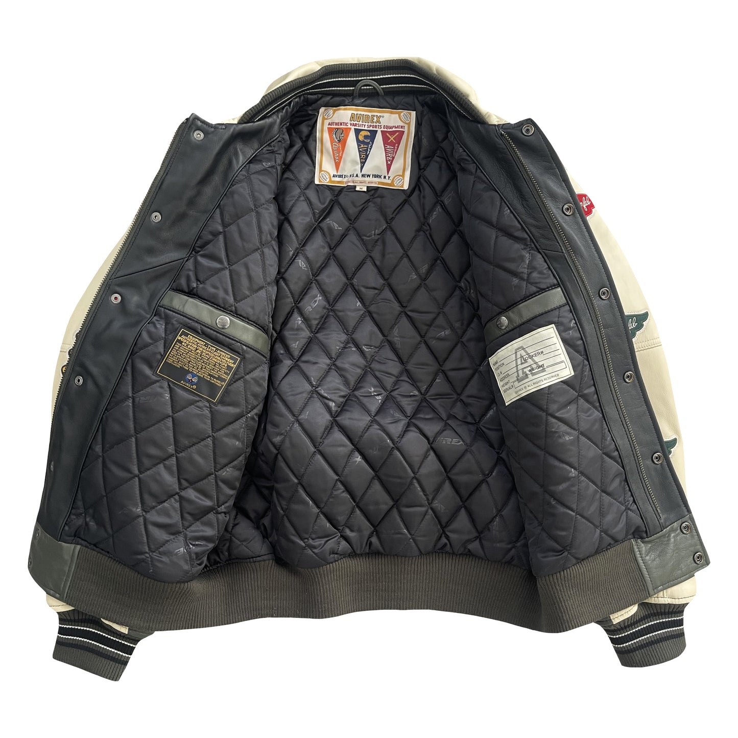 Avirex Wildbears Leather Varsity Jacket - M | Medium, Green