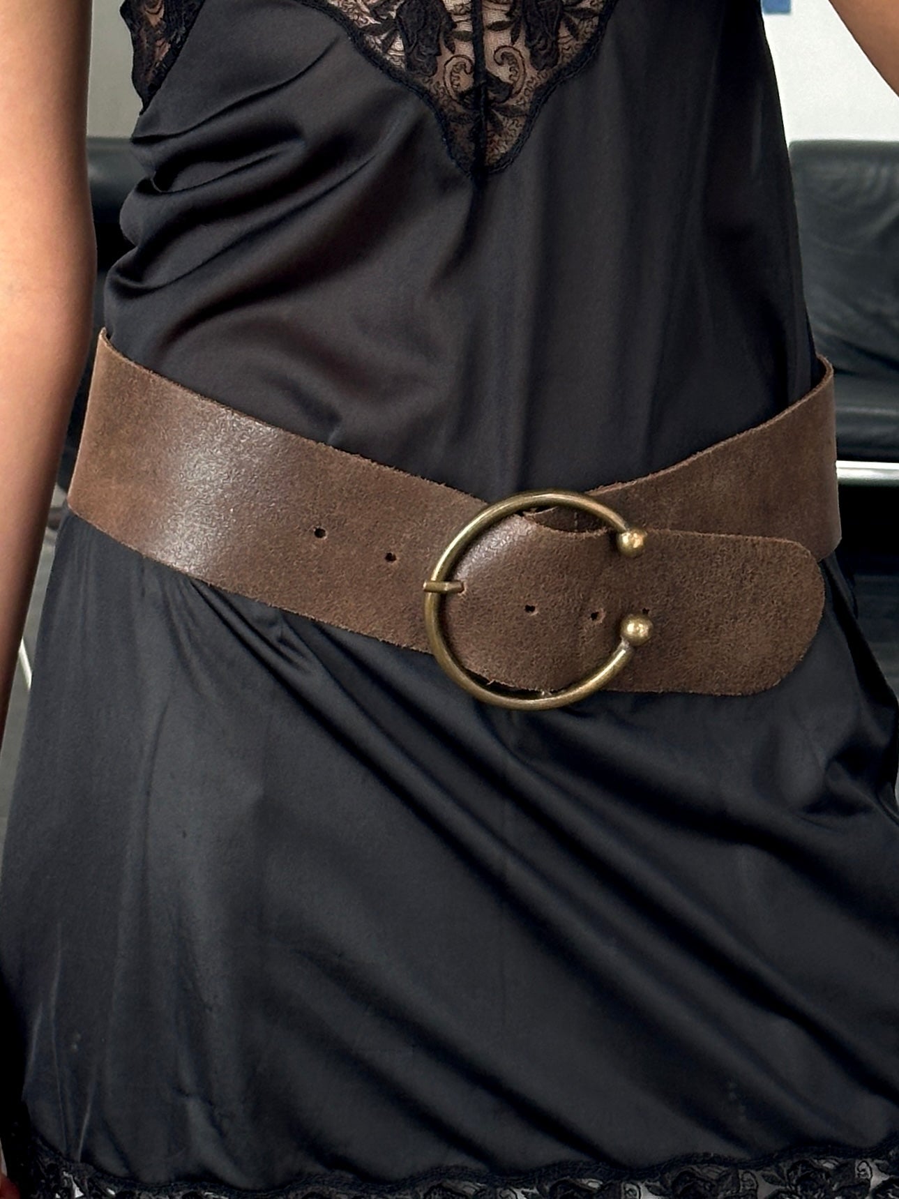 Vintage 1980s Chunky Leather Belt - W32-36