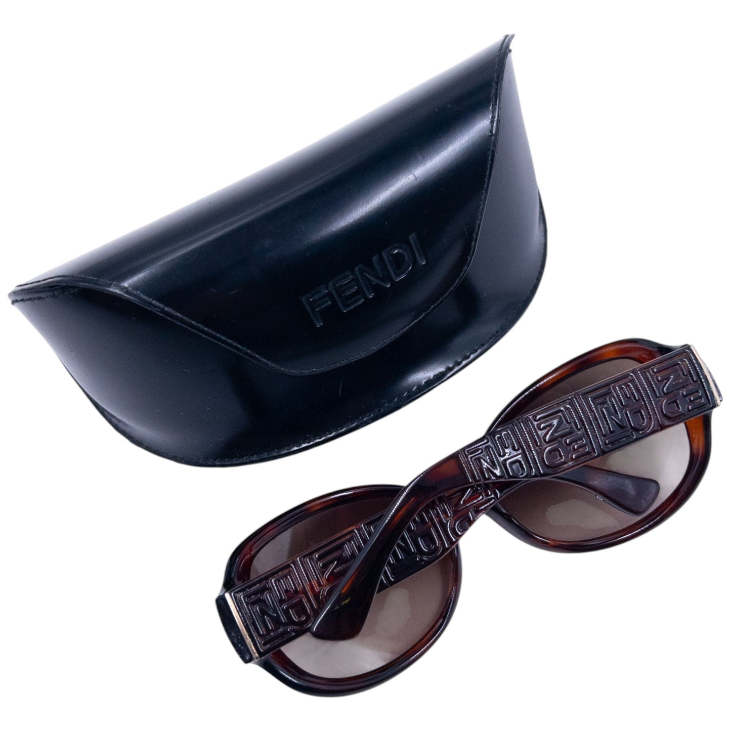 Vintage Fendi Embossed Monogram Tortoise Shell Sunglasses