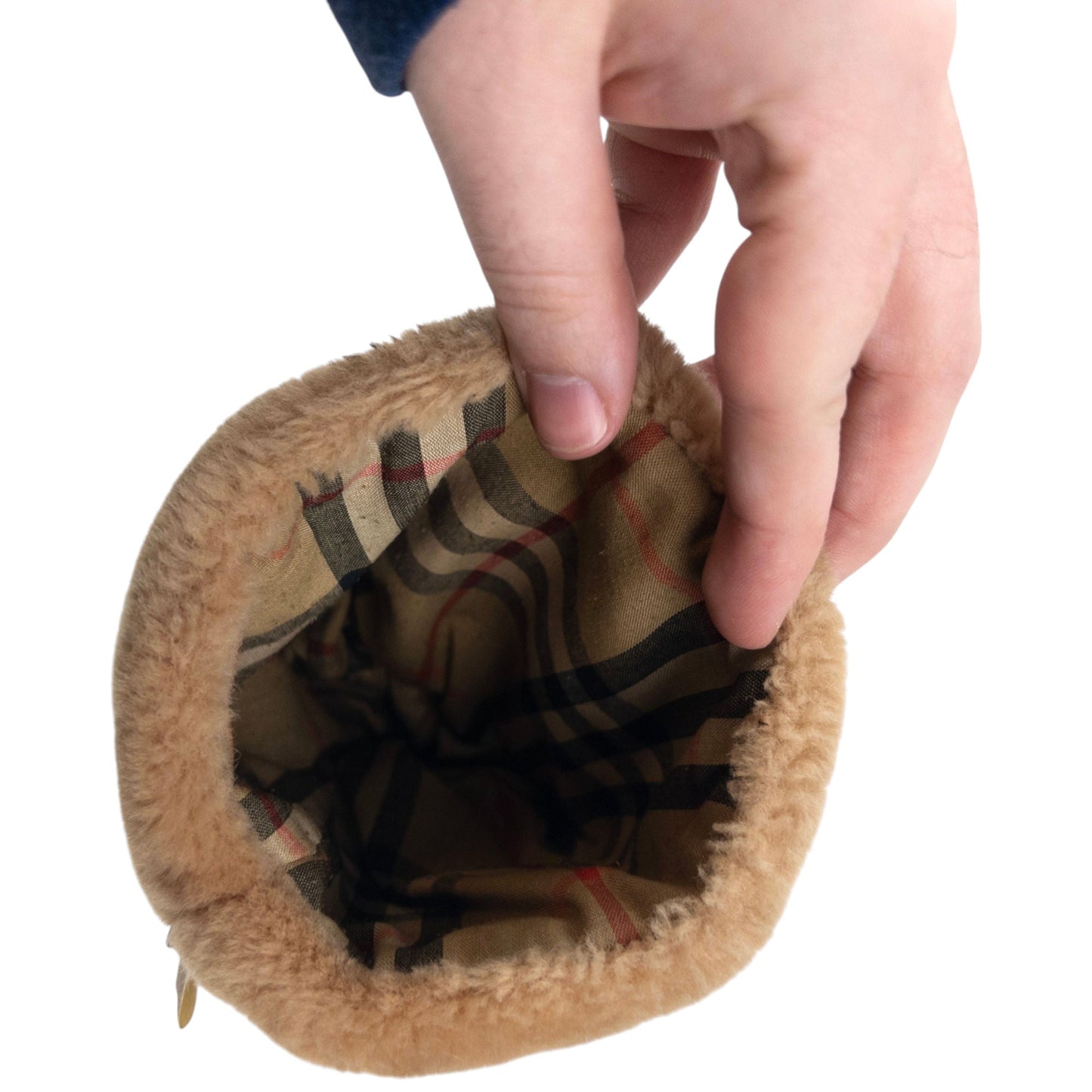 Vintage 80s Burberry Nova Check Fur Hand Puppet