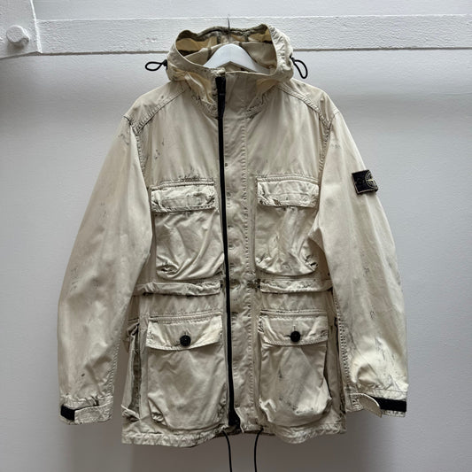 Stone Island Hand Corrosion Field Jacket 2017 (L) | Large, Cream