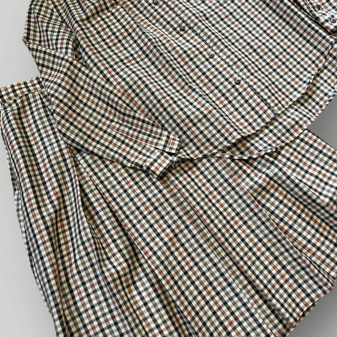 Burberry 90's Checked Shirt & Skirt Set S