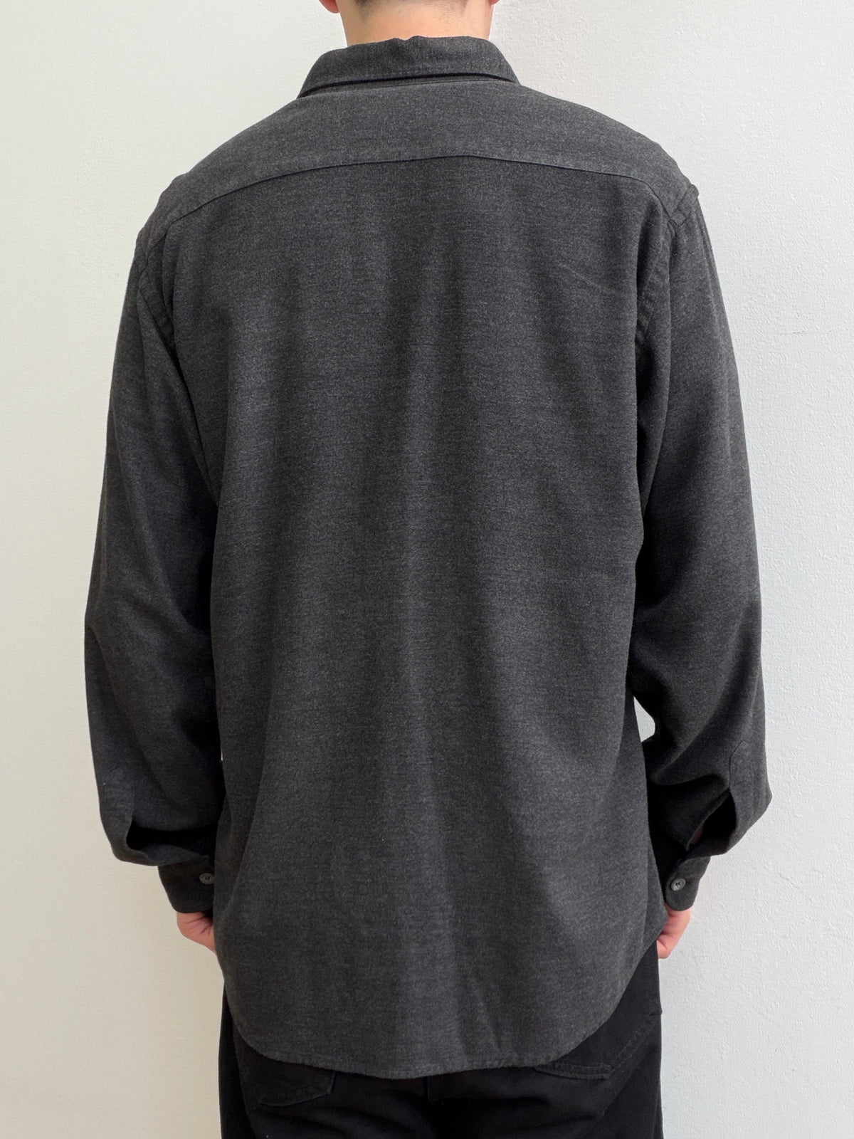Armani Jeans 90s Drape Shirt | O/S, Charcoal