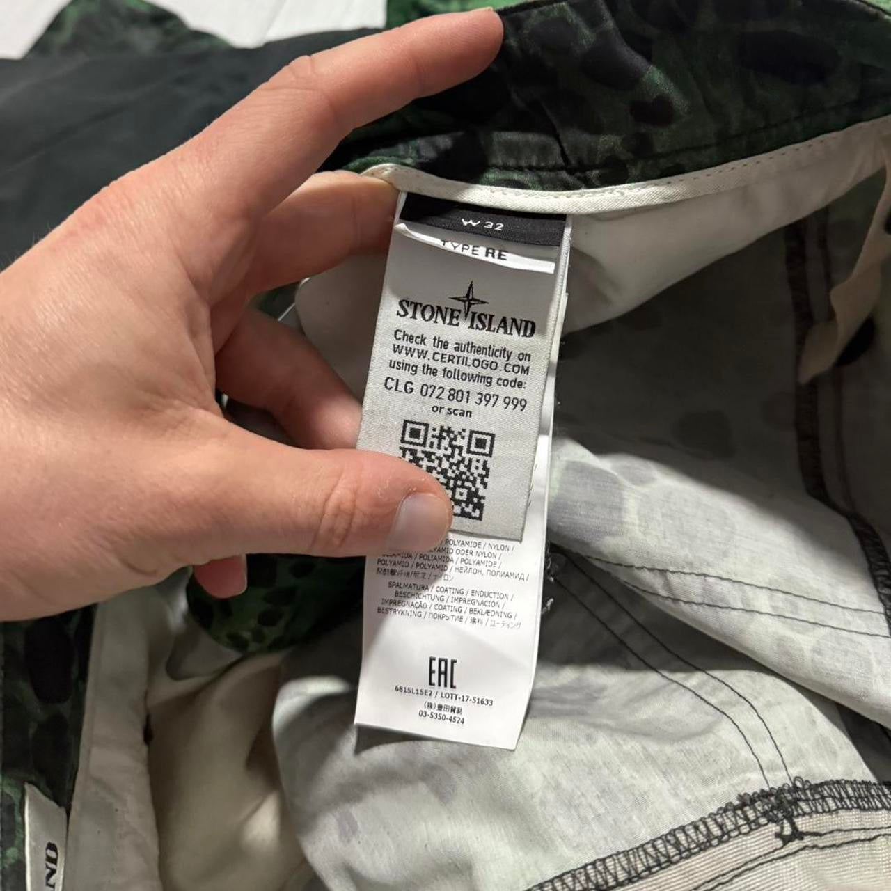 Stone Island Crocodile Camo Shorts | W32, Camo