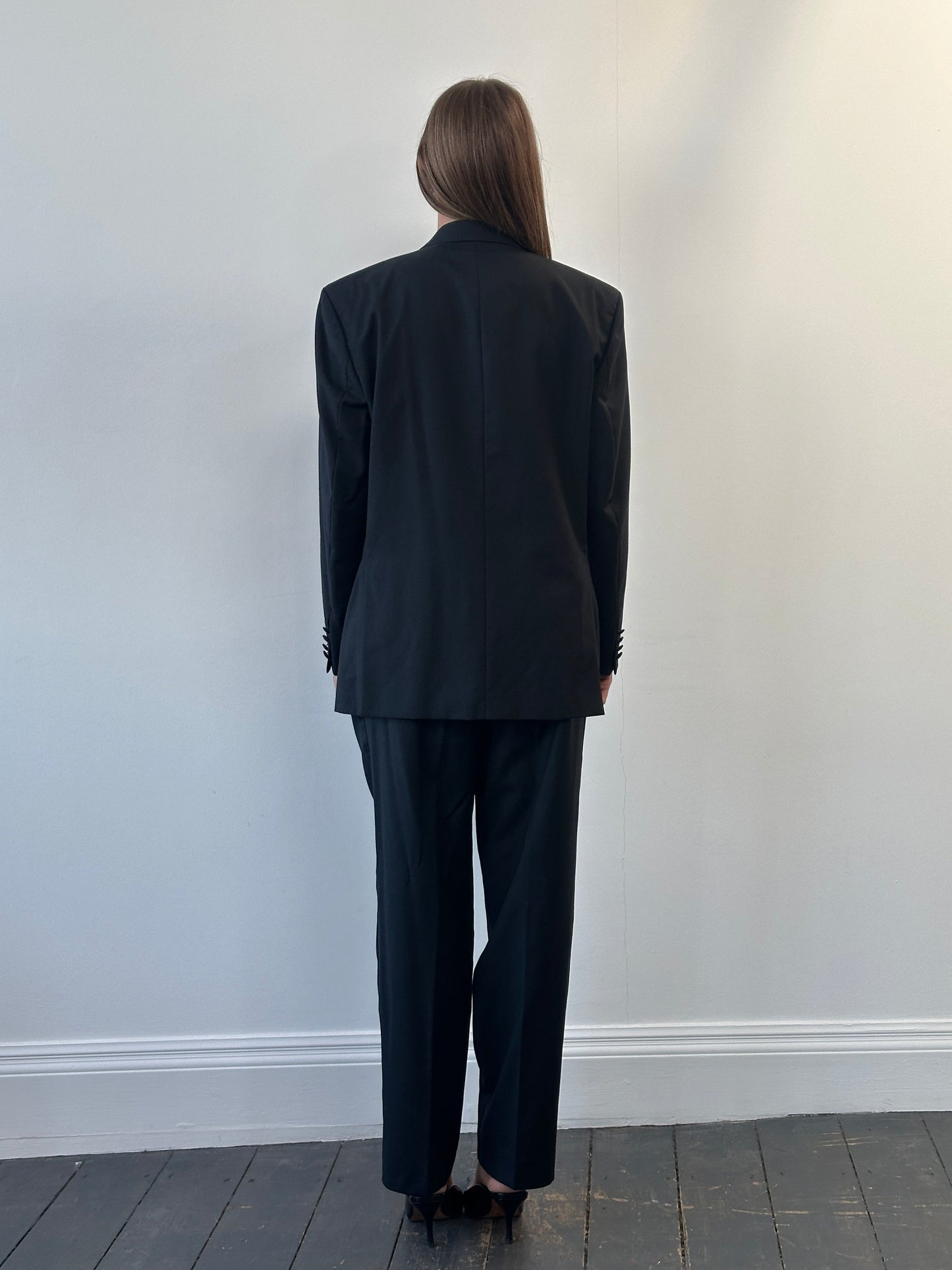 Pierre Cardin 1990s Tuxedo Pure Wool Double Breasted Suit - 42S/W33-34