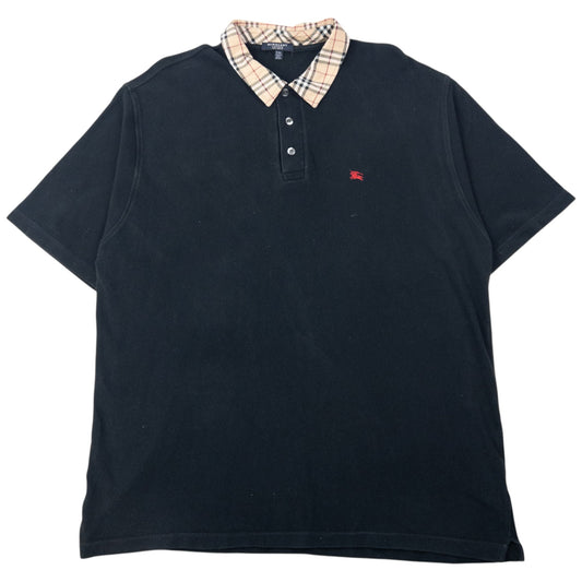 Vintage 2000s Burberry Nova Check Collar Polo Shirt Size XXL | XXL, Black