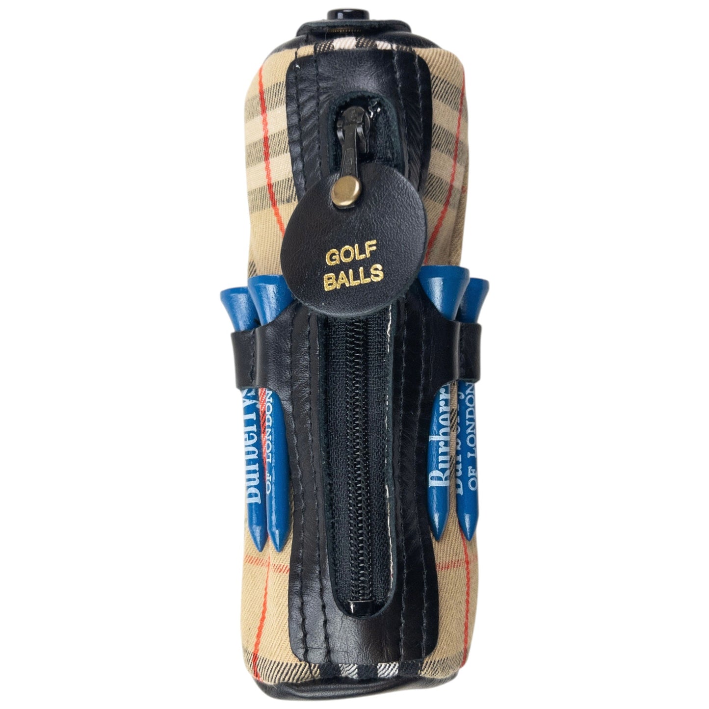 Vintage 90s Burberry Nova Check Golf Ball & Accessory Holder | O/S, Gold