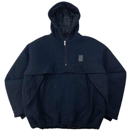 Vintage 90s YSL Yves Saint Laurent Q Zip Wool Jacket Size L | Large, Navy