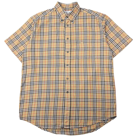Vintage Burberry Nova Check Short Sleeve Button Up Shirt Size XL