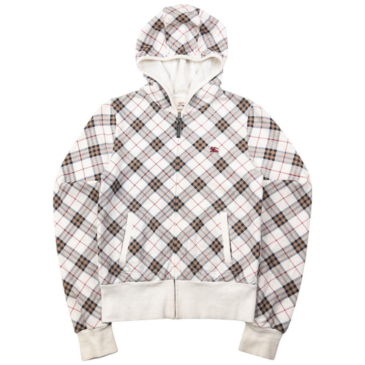 Vintage Burberry Blue Label Nova Check Zip Up Hoodie Womens Size S