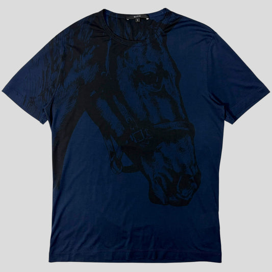 Gucci by Tom Ford 00’s Horse Print Graphic T-shirt - S/M | O/S, Black