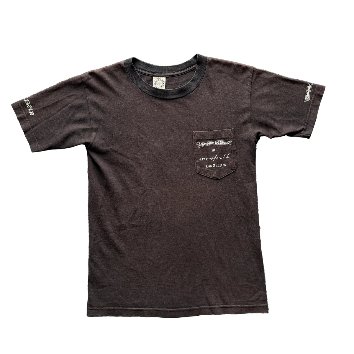 Chrome Hearts x Maxfield Dagger Logo Vintage Tee | Medium, Sun Faded Black