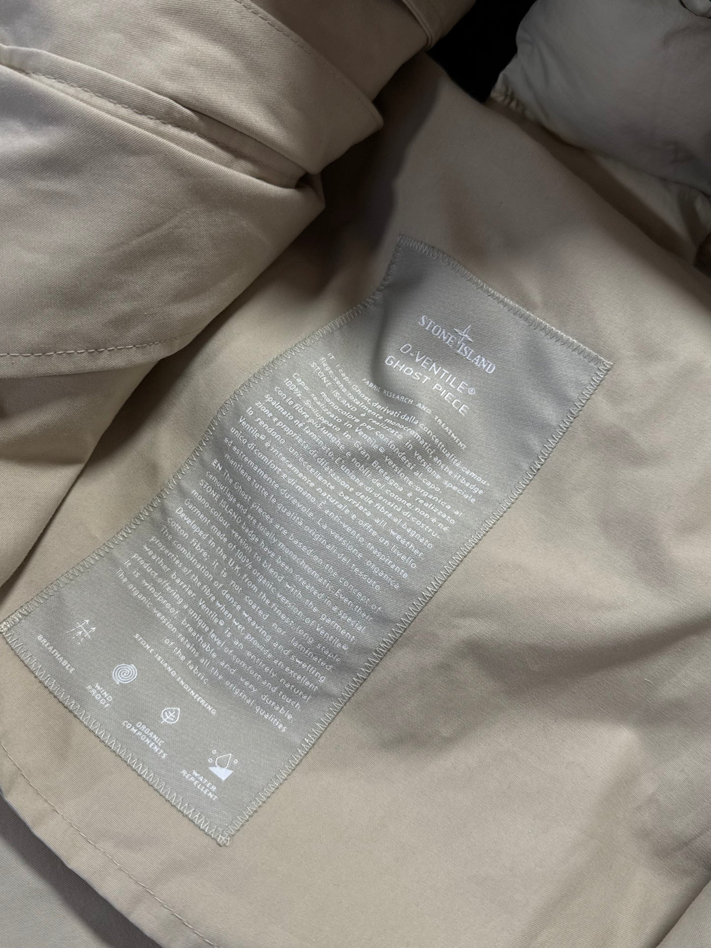 Stone Island AW/24 O-Ventile Weather Proof Ghost Parka L BNWT | Default Title, Cream
