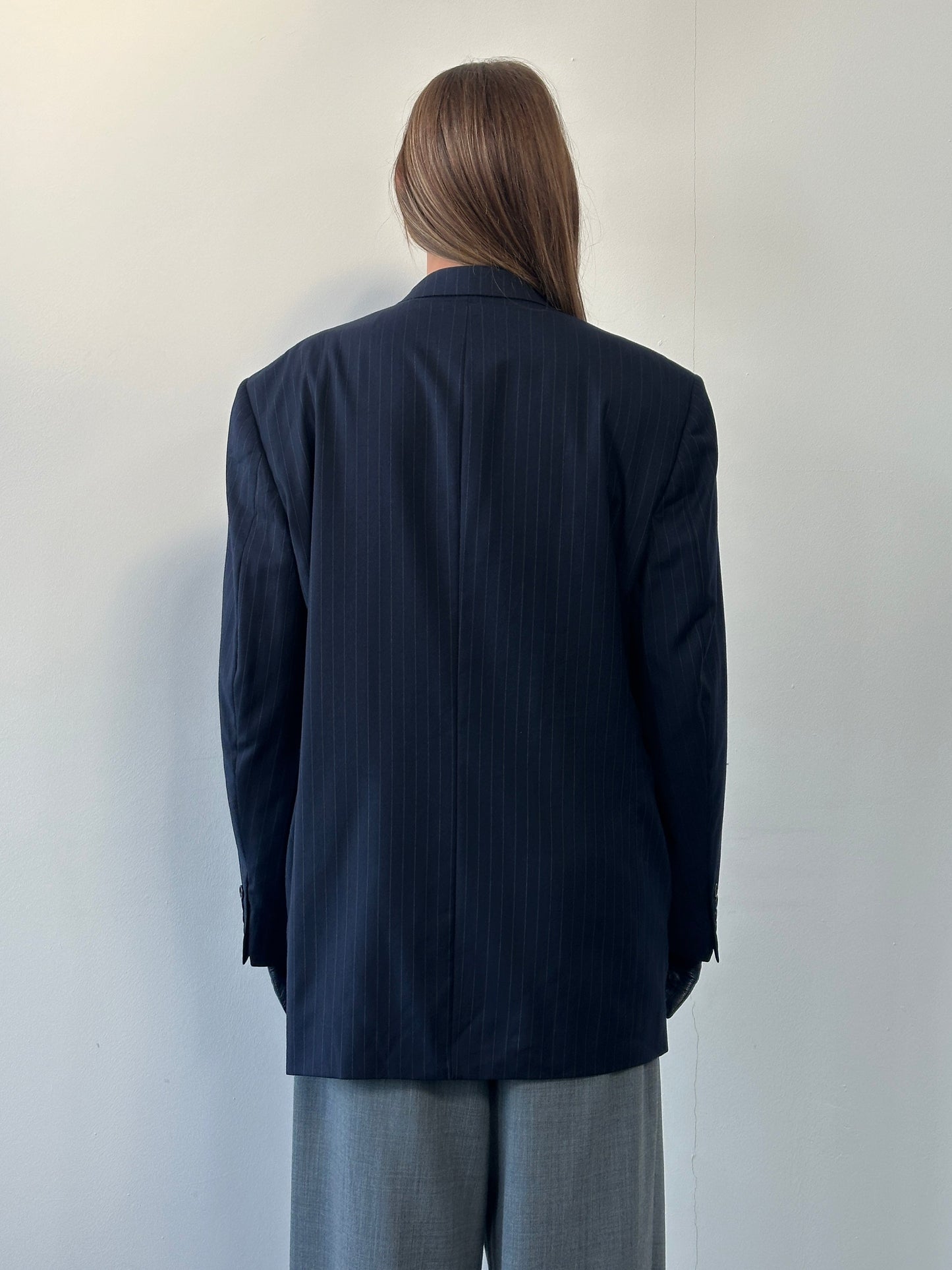 Daniel Cremieux x Loro Piana 1990s Pure Wool Stripe Double Breasted Blazer - 42R/XL