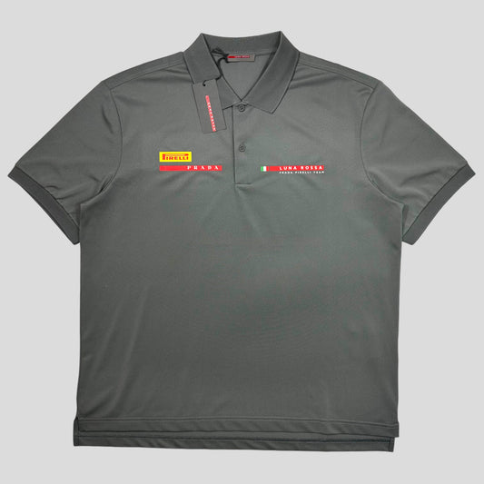 Prada Americas Cup Luna Rossa 2024 Logo Pique Polo - XL/XXL