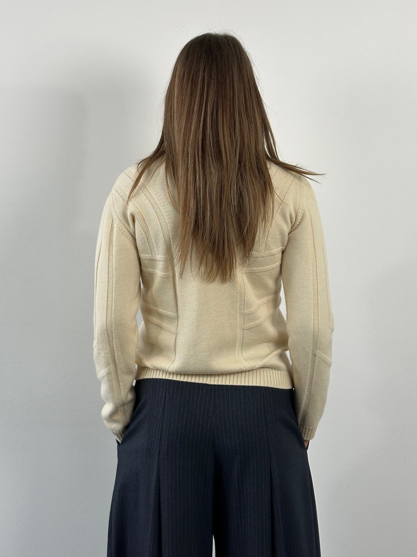 Versace Jeans Couture 2000s Pure Merino Wool Structured Knit Jumper - XS/S