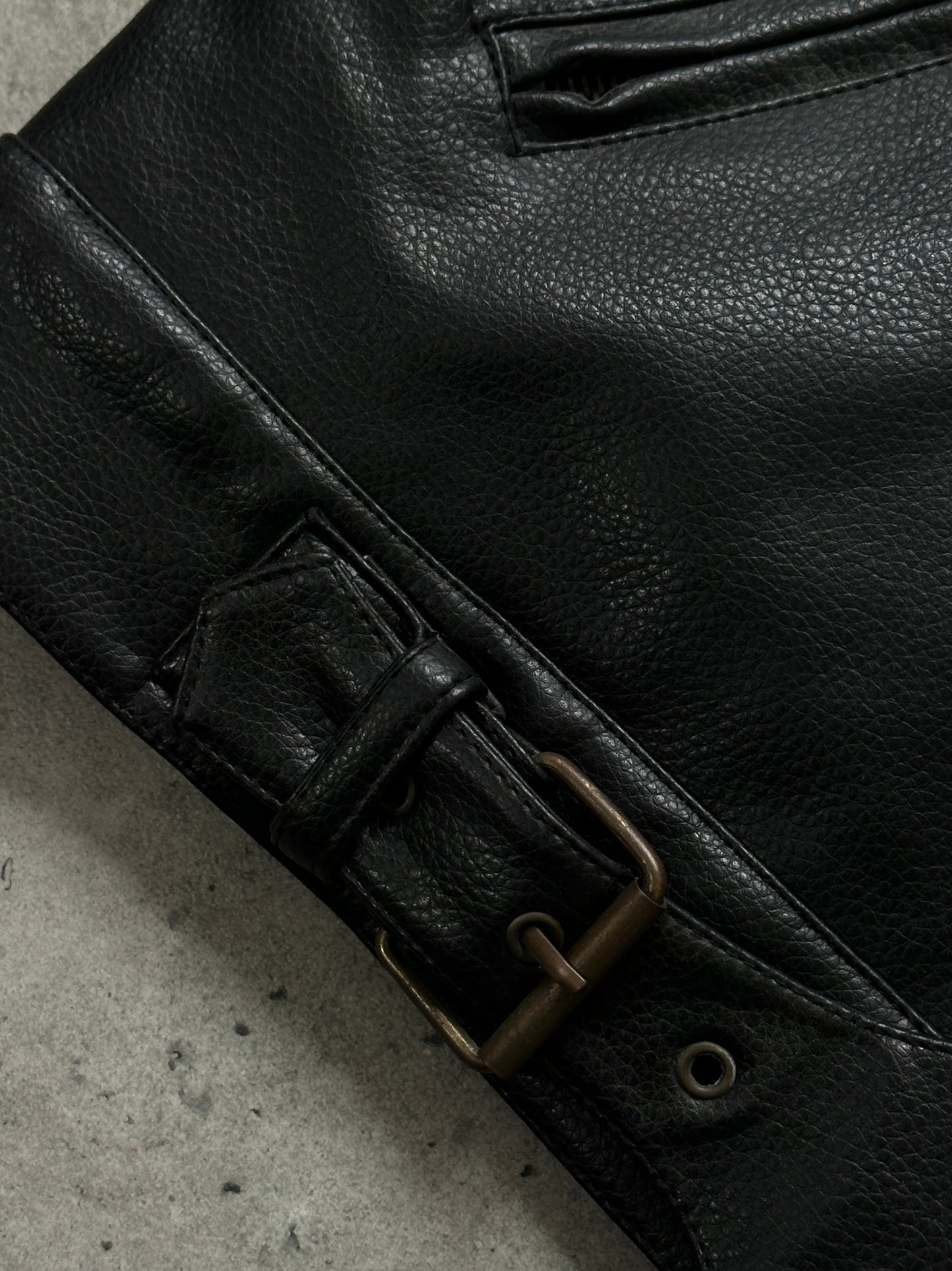 Vintage 1990s Boxy Faux Leather Jacket - M