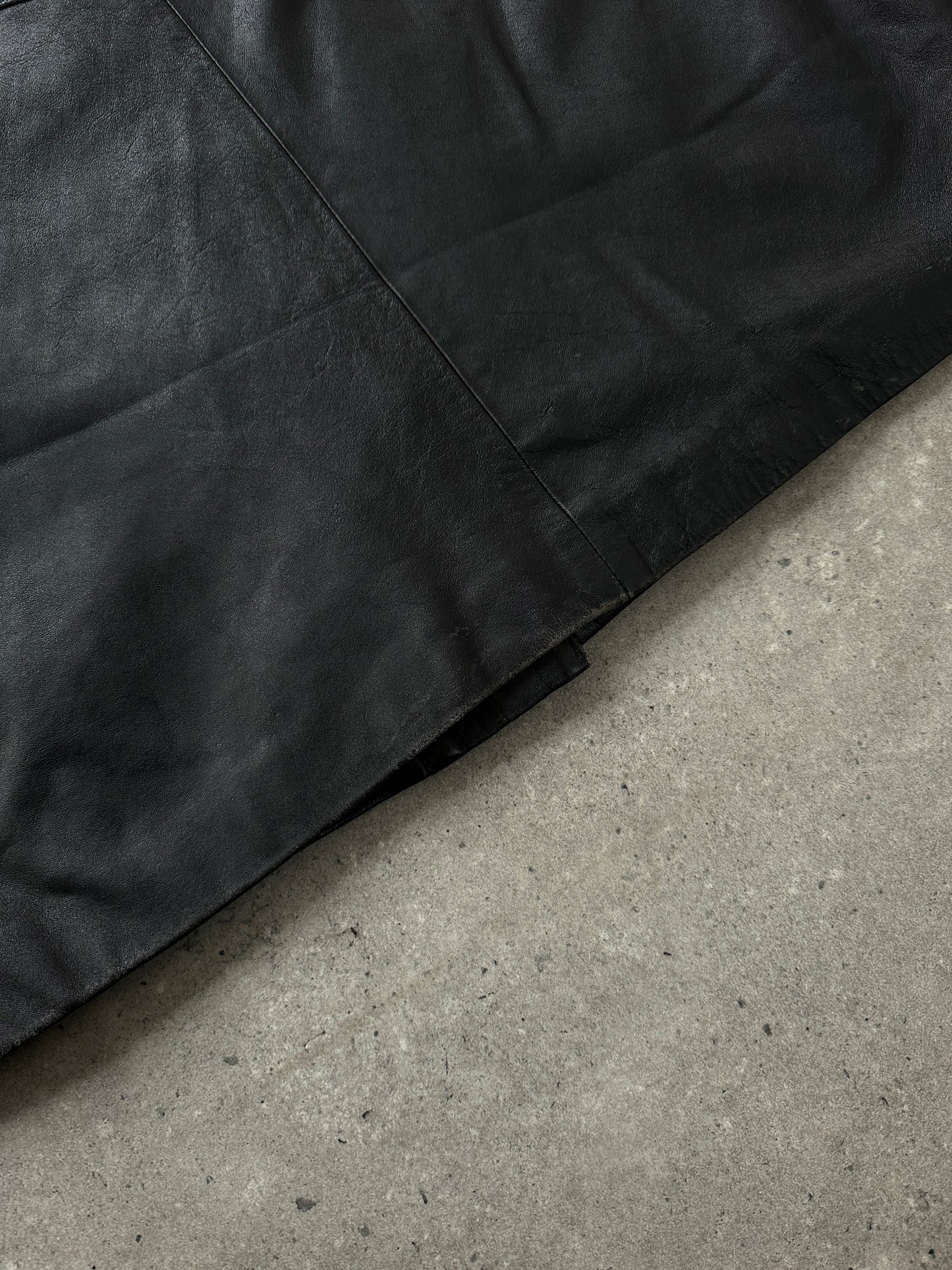 Vintage 1990s Leather Trench Coat - XL