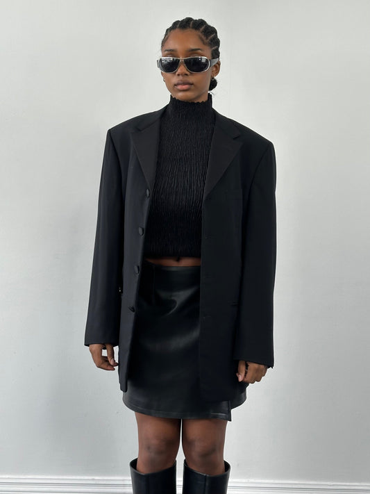 Gianni Versace Couture Tuxedo Wool Single Breasted Blazer - 38R/M