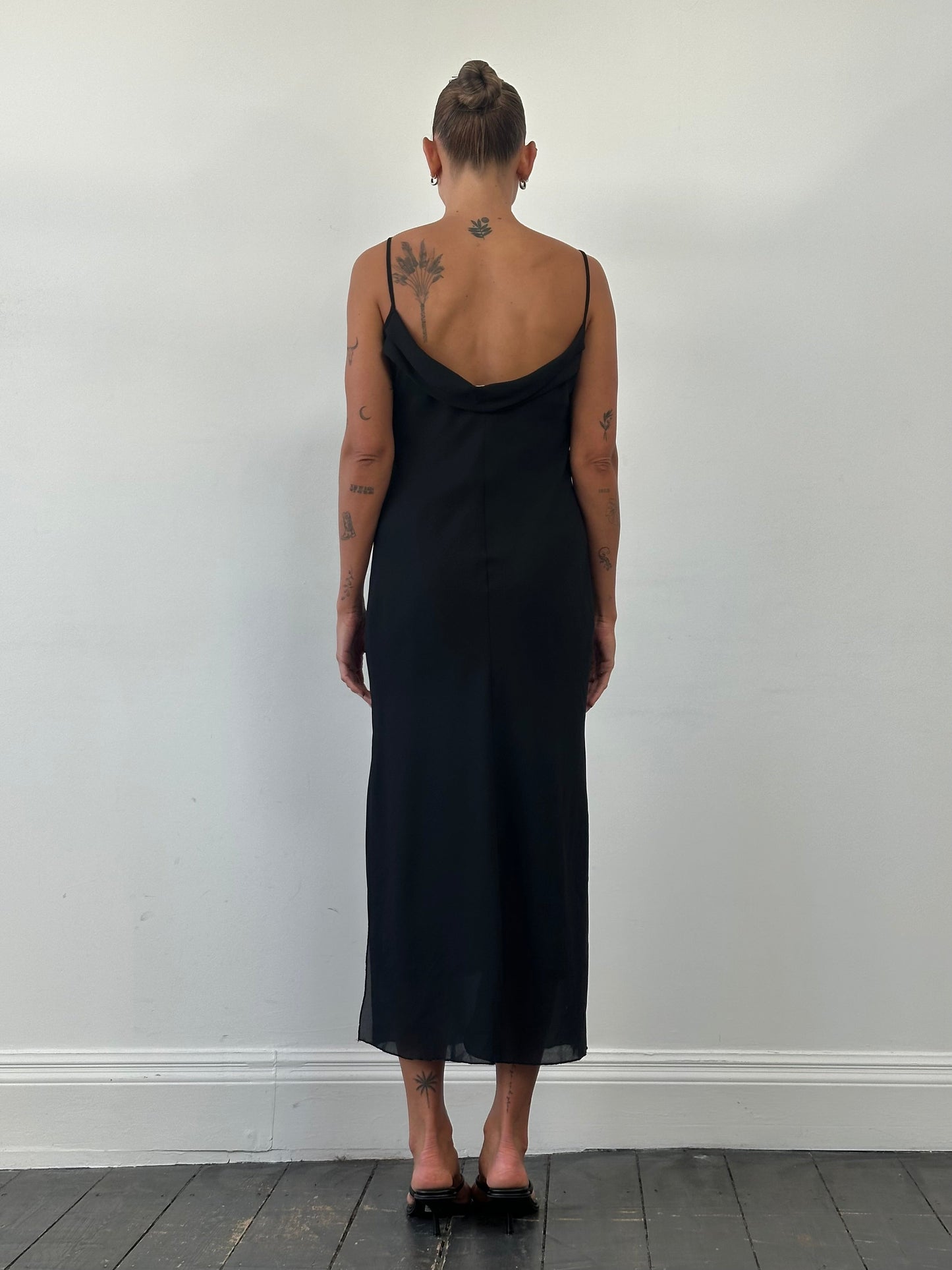 Italian Vintage Cowl Neck Maxi Dress - M