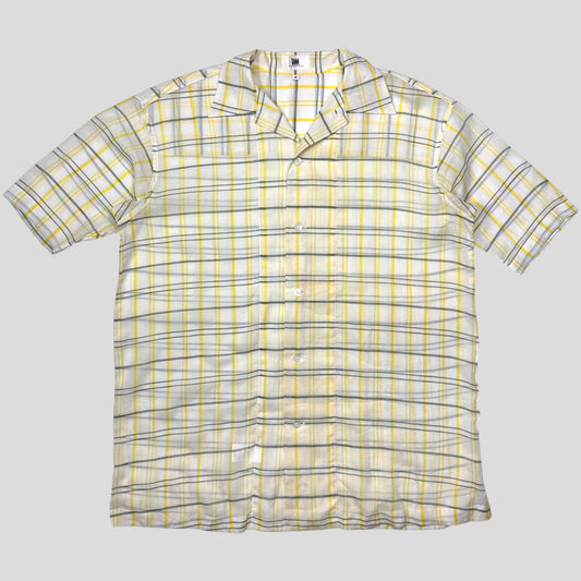 Issey Miyake IM Studios 00’s Plaid Check Sheer Cotton Cuban Shirt - M/L | Medium, Yellow
