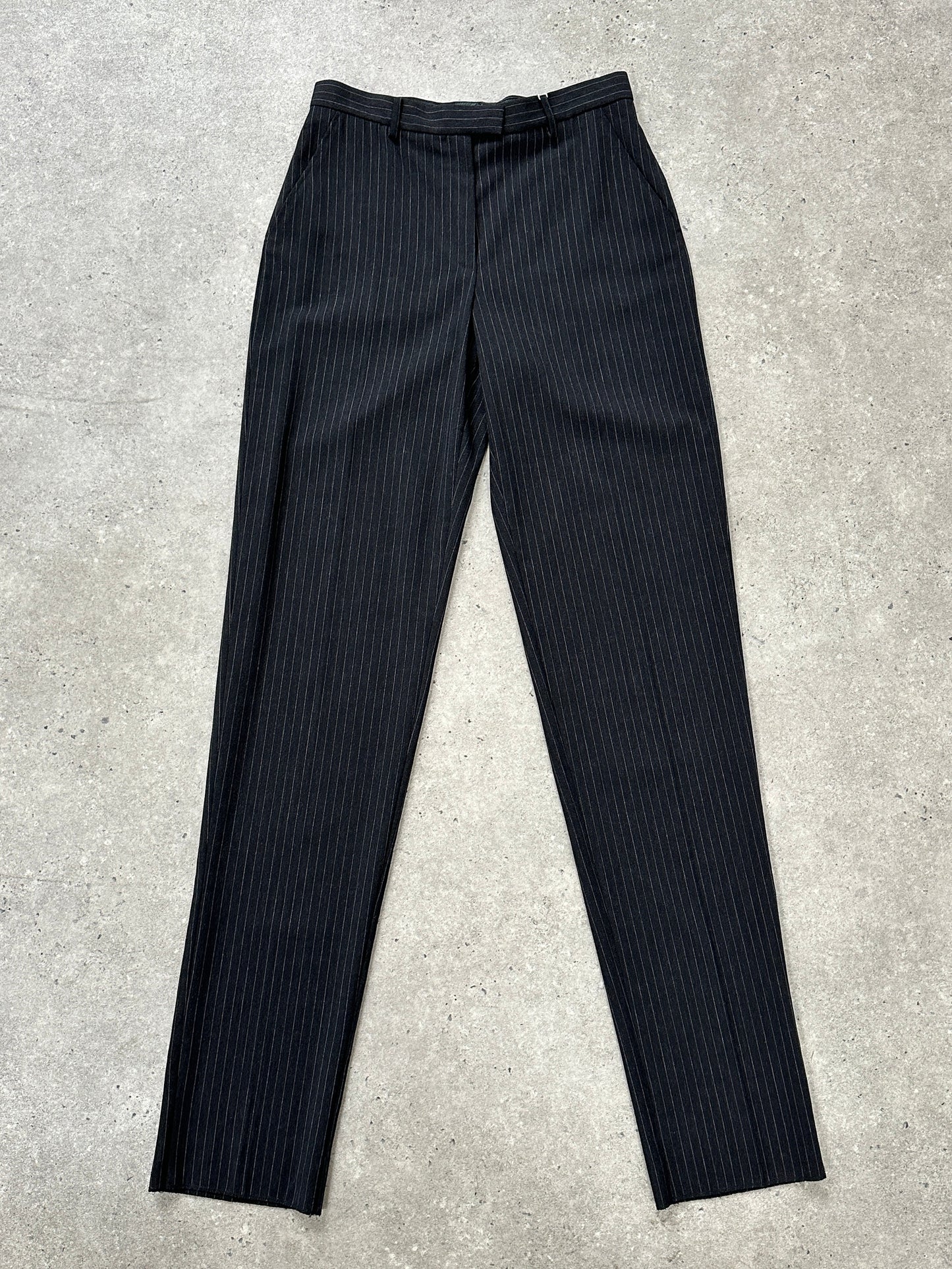Armani Collezioni 2000s Pure Wool Straight Leg Tailored Trousers - W28