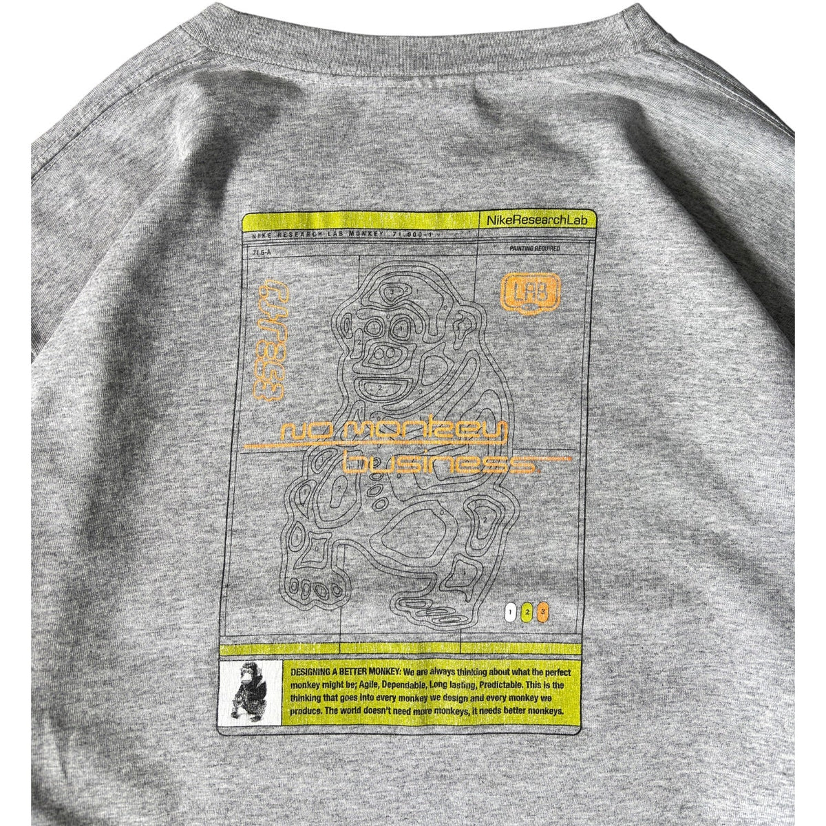 Nike Lab 00’s “No Monkey Business” Longsleeve T Shirt M | Medium, Grey