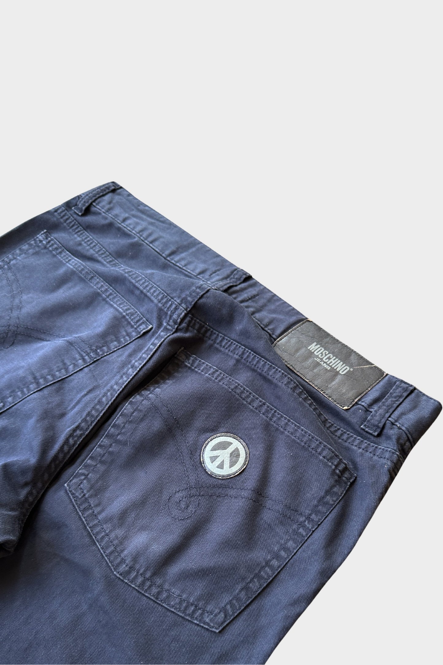 Moschino Vintage Straight Leg Blue Trousers 32