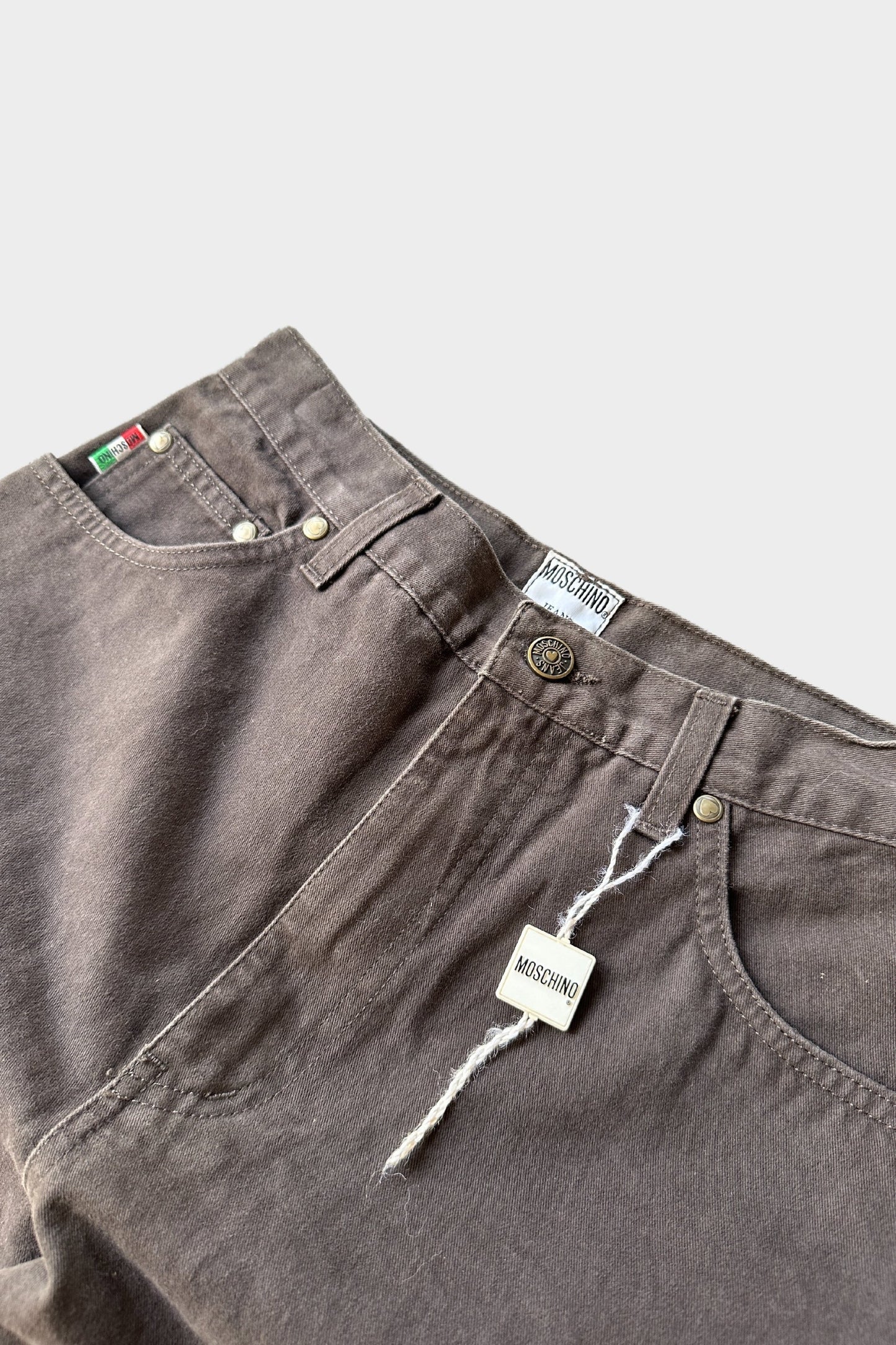 Moschino Vintage Slim Fit High Waisted Brown Trousers 30