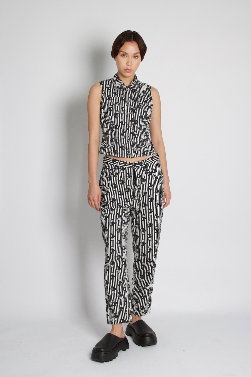 Iceberg Jeans Vintage Felix Stripe Print Trousers