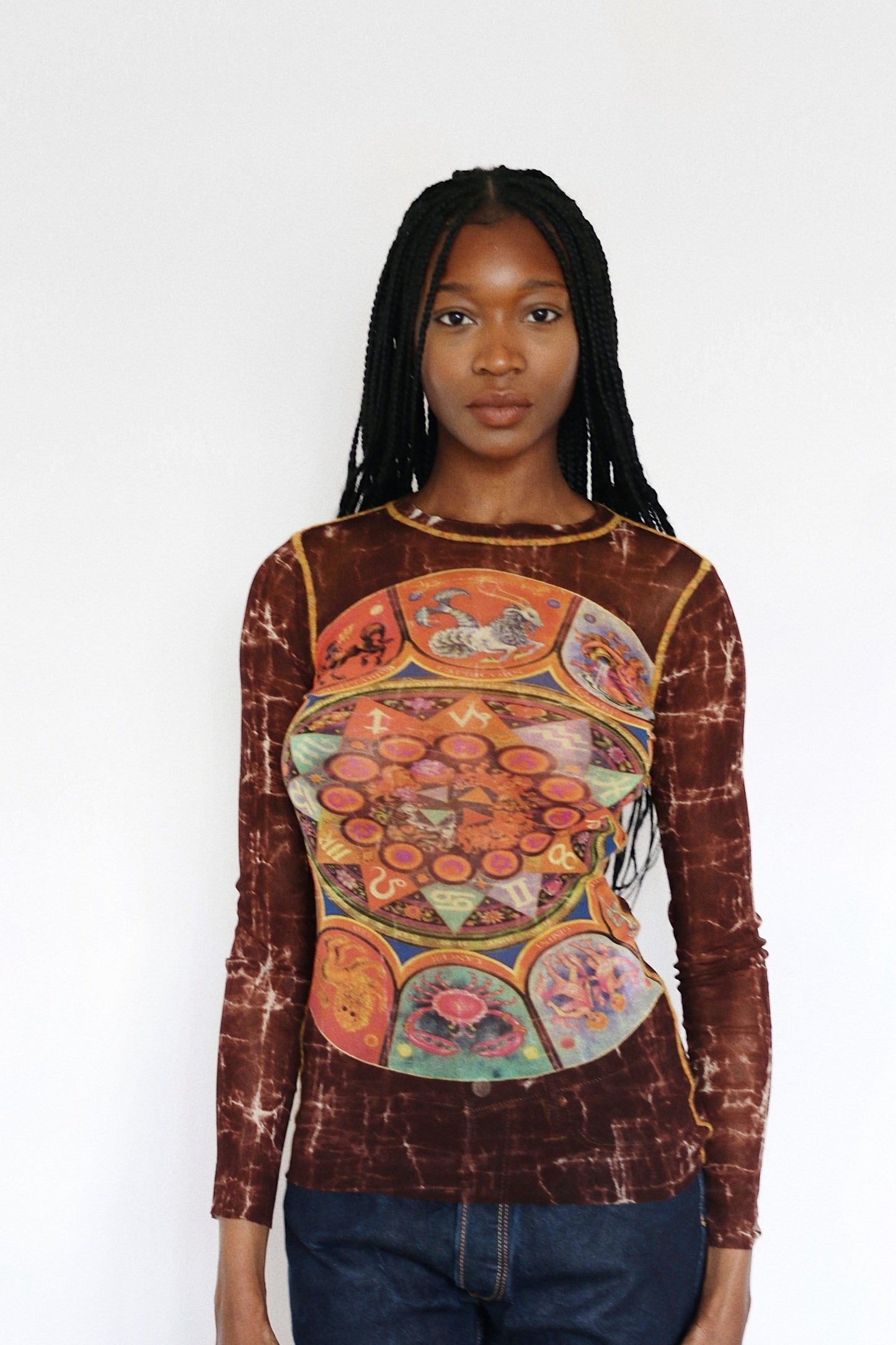 Jean Paul Gaultier Vintage Zodiac Mesh Top