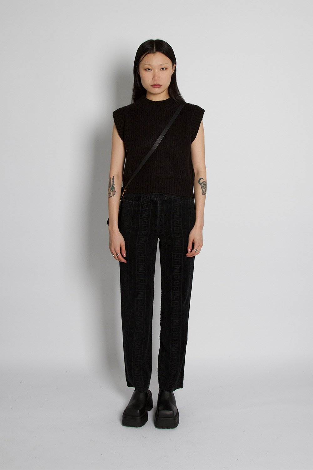 Fendi Vintage Zucca Print Velvet Black Trousers – Known Source