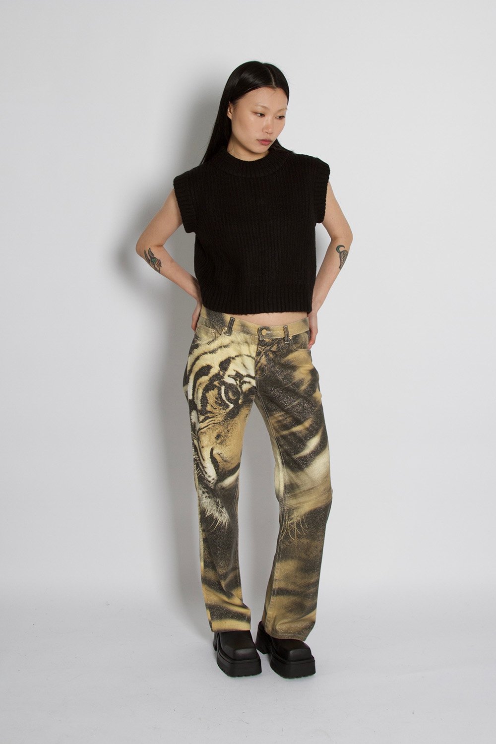 Roberto Cavalli Vintage Tiger Print Jeans