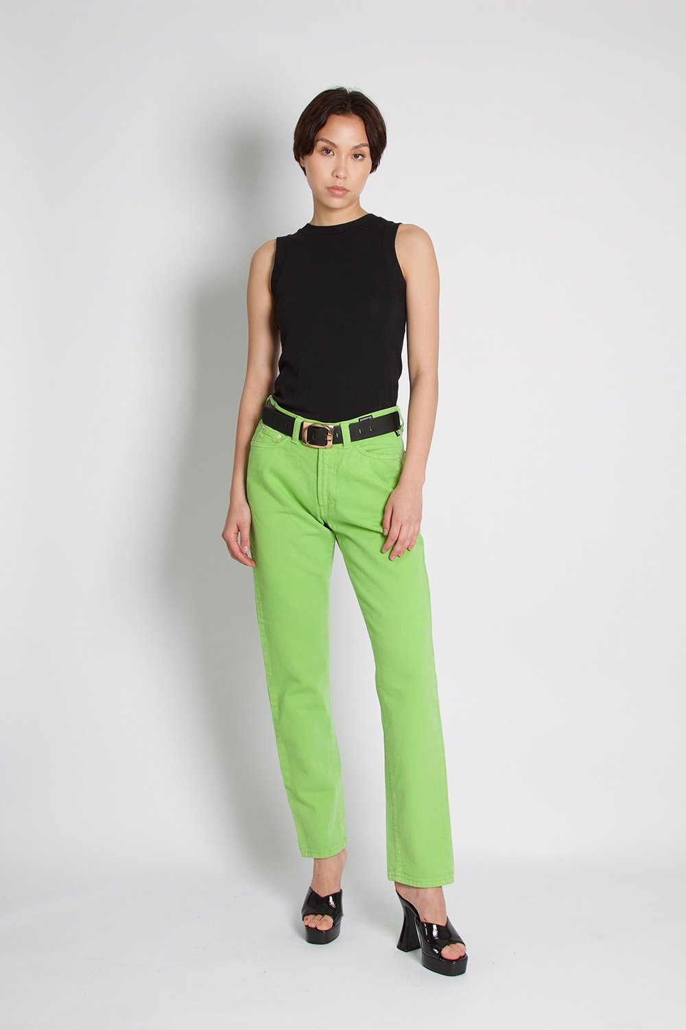 Versace Vintage 1990's Green High Waist Jeans