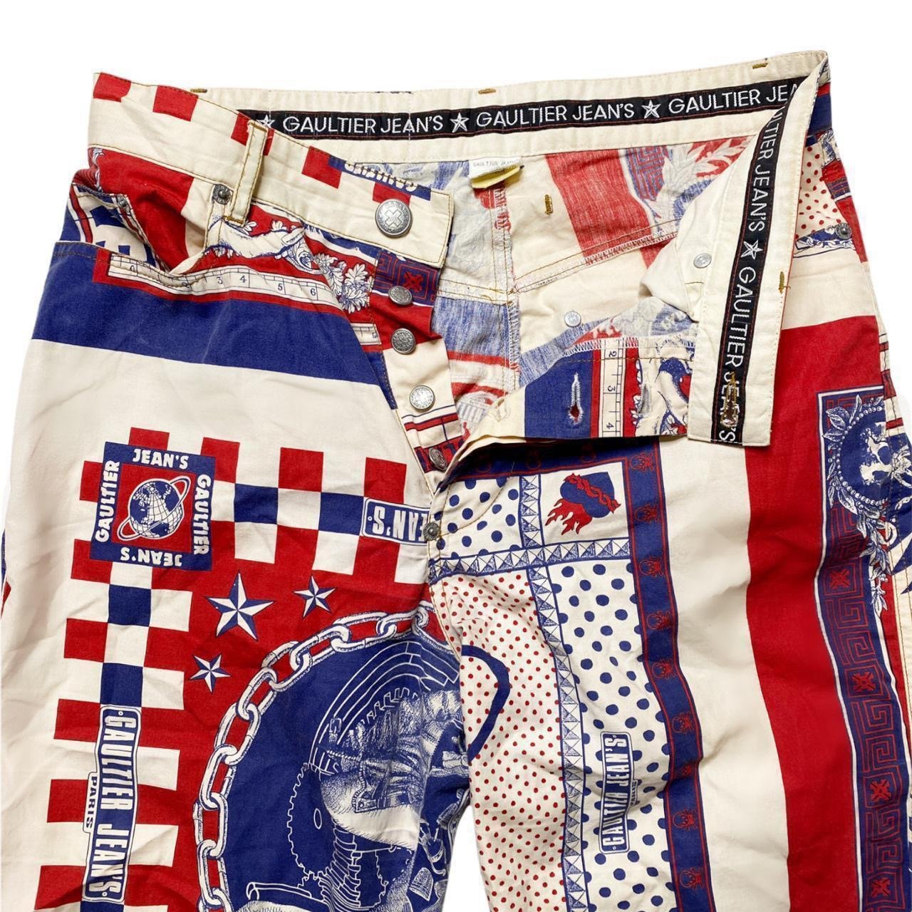 Jean Paul Gaultier Jeans Vintage Skull Tattoo Roses Trousers