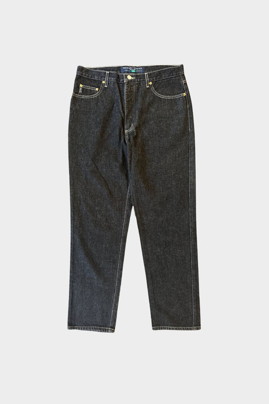 Guess Straight Leg Black Stone Wash Jeans 34