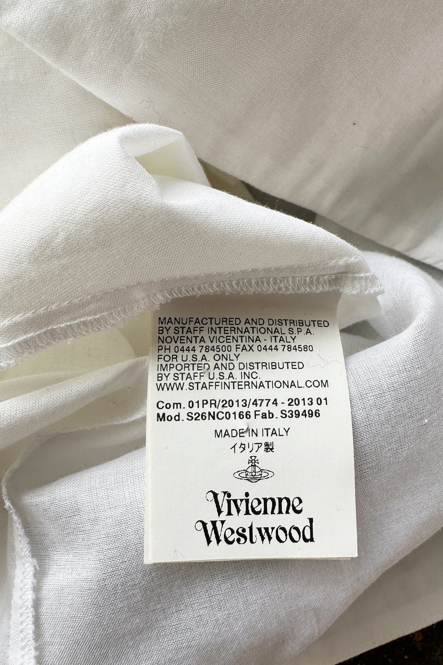 Vivienne Westwood Drapes White Cross Over Top