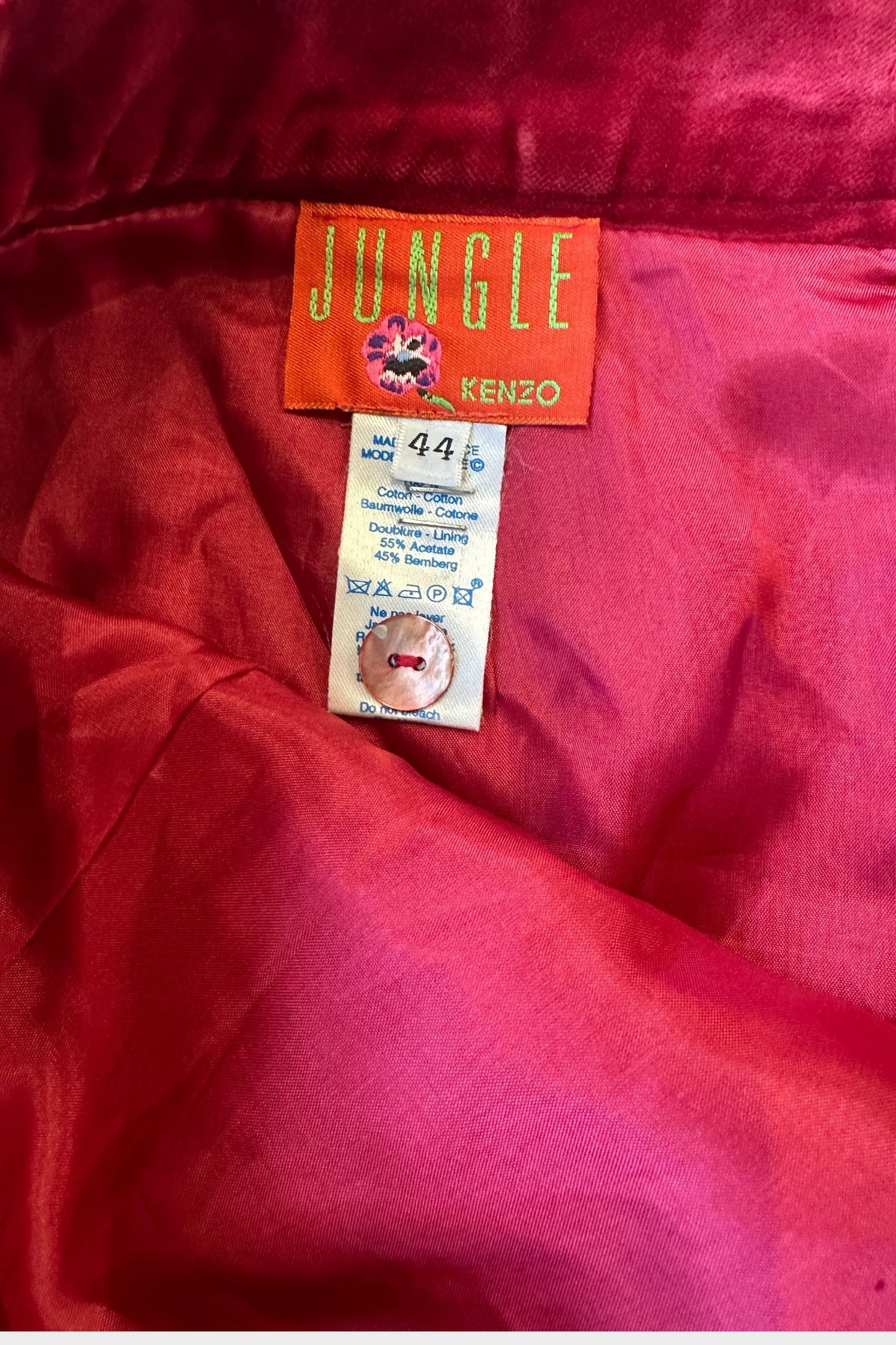 Kenzo Vintage Velvet Red Skirt Suit