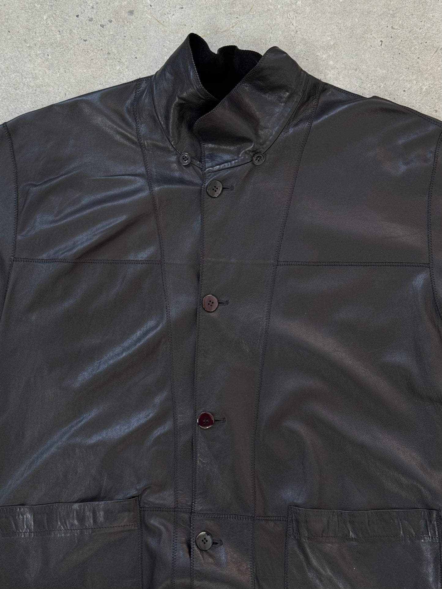 Italian Vintage 1990s Reversible Leather Suede Trench Coat - M