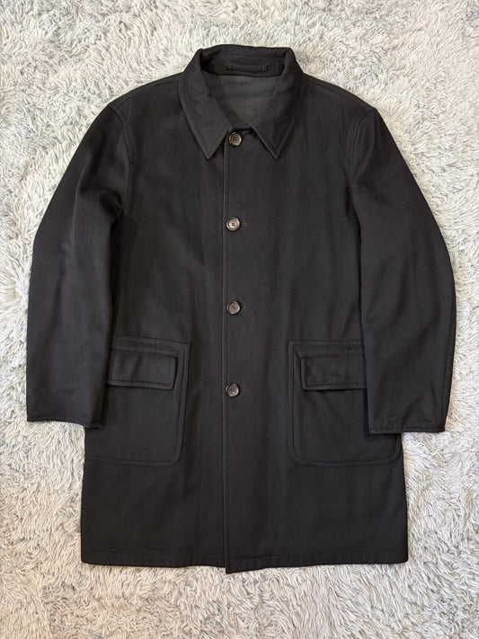 Gucci by Tom Ford 1999 Reversible Wool & Cotton Car Coat - L | O/S, Black