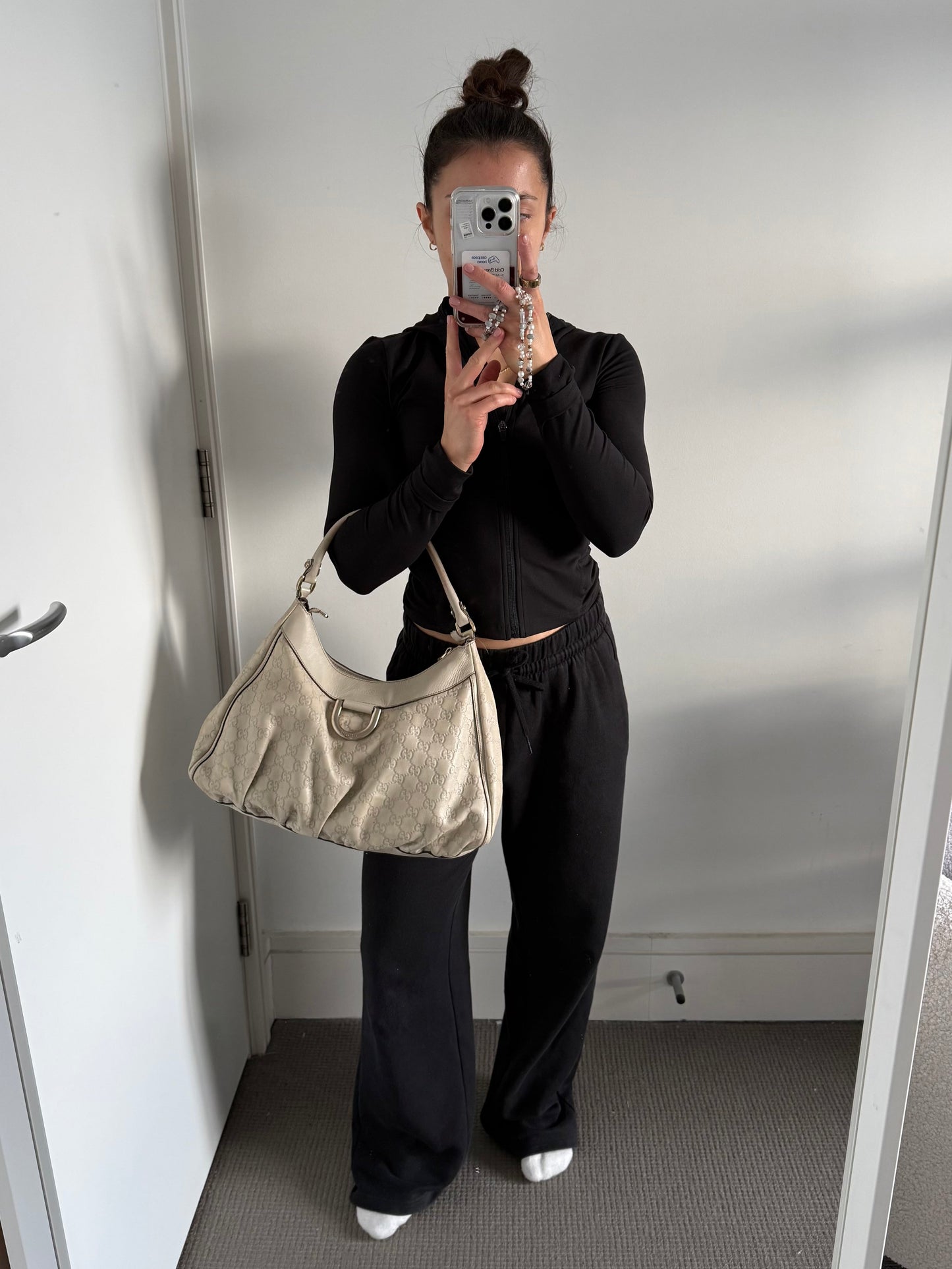 Vintage 90s Gucci Guccissima Large D Ring Shoulder Bag | O/S, Multicoloured