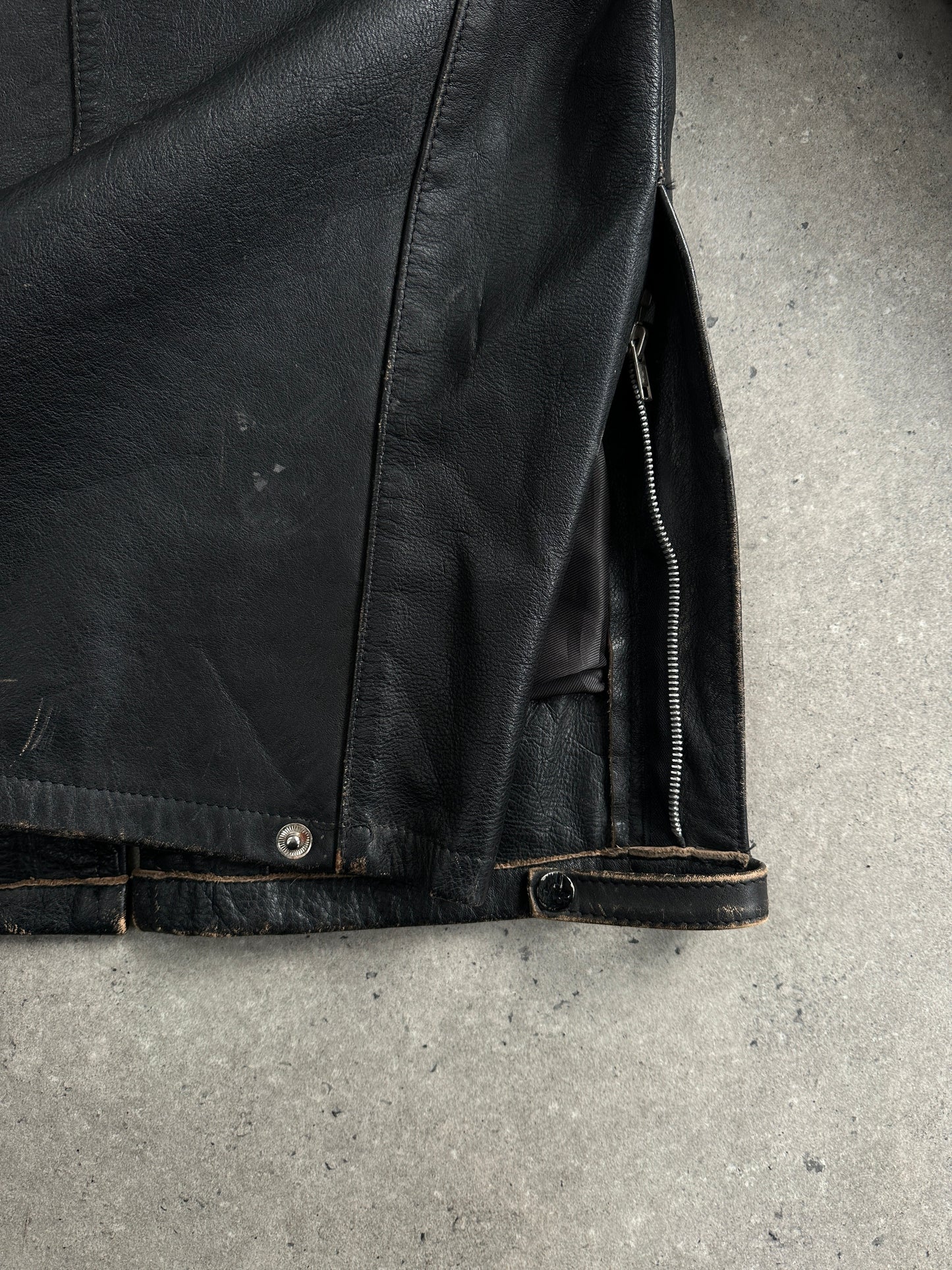 Vintage 1990s Aged Leather Jacket - M/L